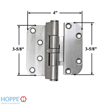 Hoppe F42-R, 2009 Set Hinge, Lhi / Rho - Satin Nickel - 2972743